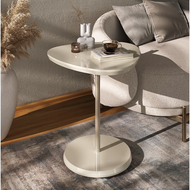 Mesa de Apoio Bel Off White  Chique Design Unico- Artely