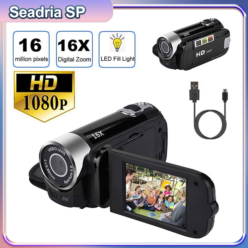 16MP HD 1080p Câmera de vídeo digital Filmador Com Zoom E Selfie Lcd 2.7