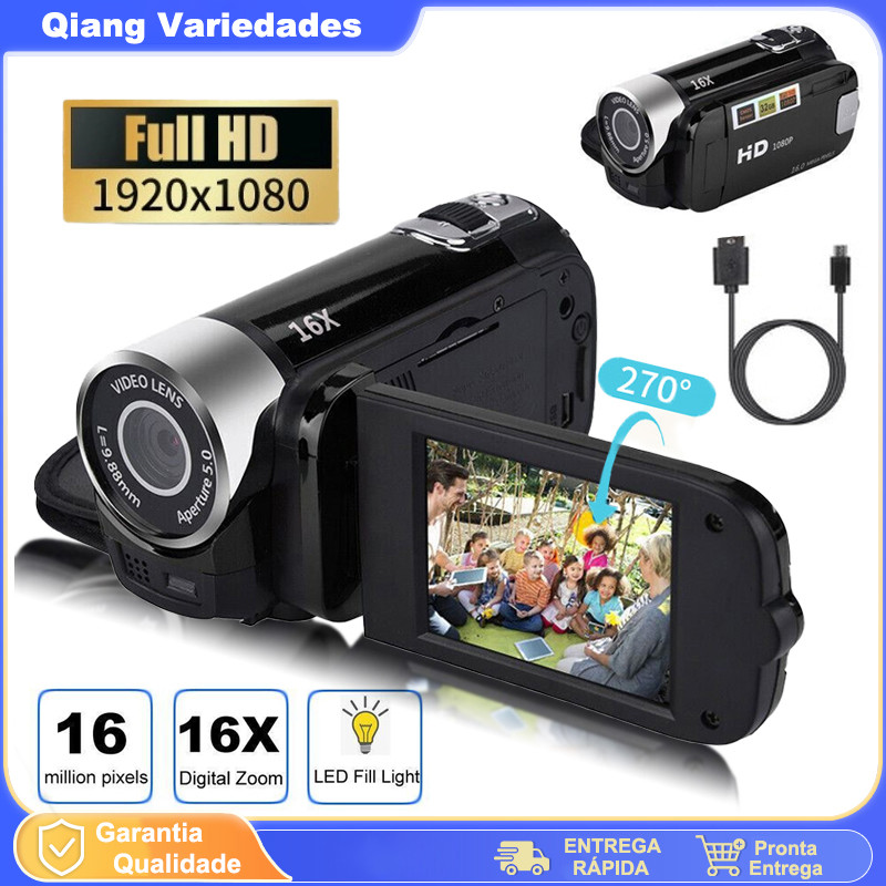 Câmera Digital 16MP HD 1080p - Filmador com Zoom, Selfie & LCD 2.7