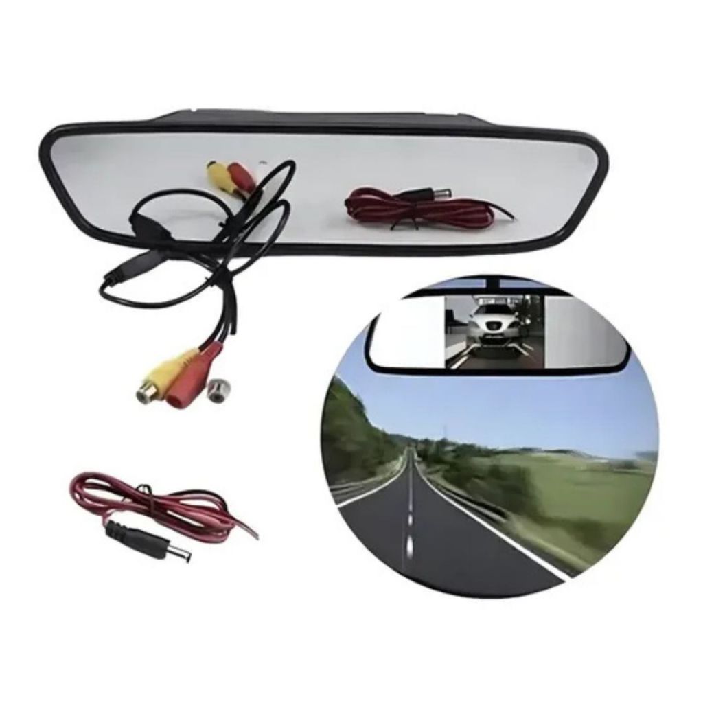 Espelho Retrovisor Monitor Tela 4.3 Lcd 1080p