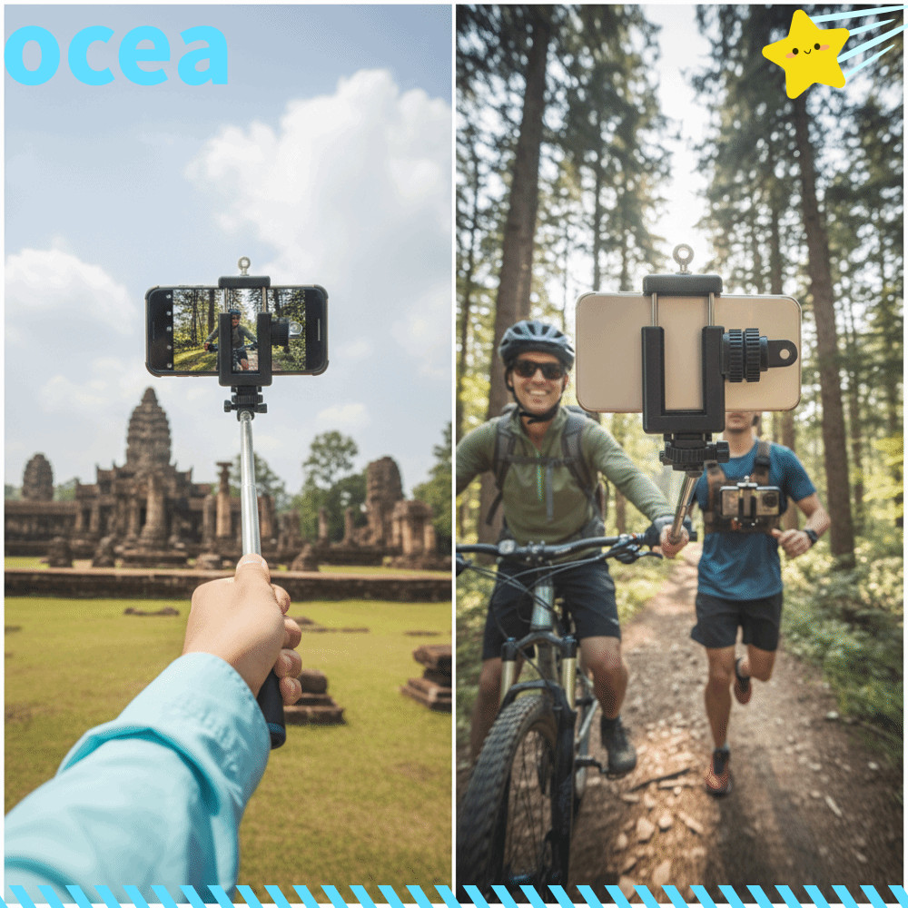 OCEA 4pcs Suporte Para Smartphone , Cabe Em Dispositivos De 6-9 Cm , Adaptador De Montagem De Tripé De Telefone Com Clip