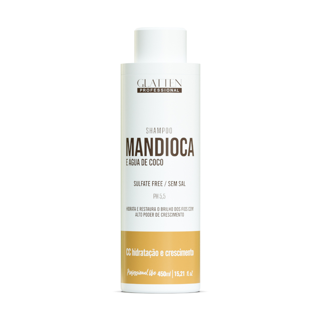 Glatten - Shampoo de Hidratação - Mandioca e Água de Coco - 450ml