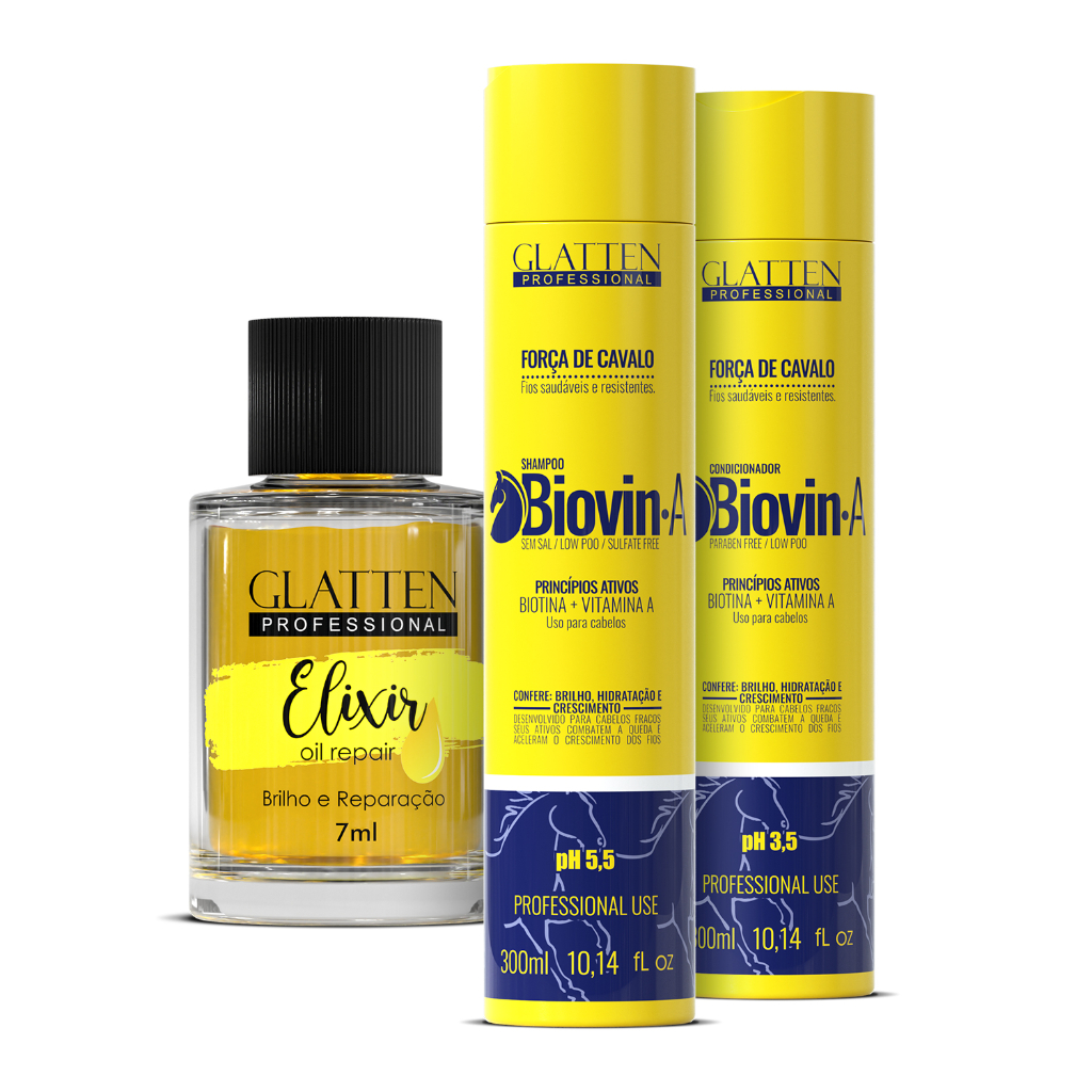 Promoção | Shampoo + Condicionador Biovin-A + Óleo Elixir Glatten