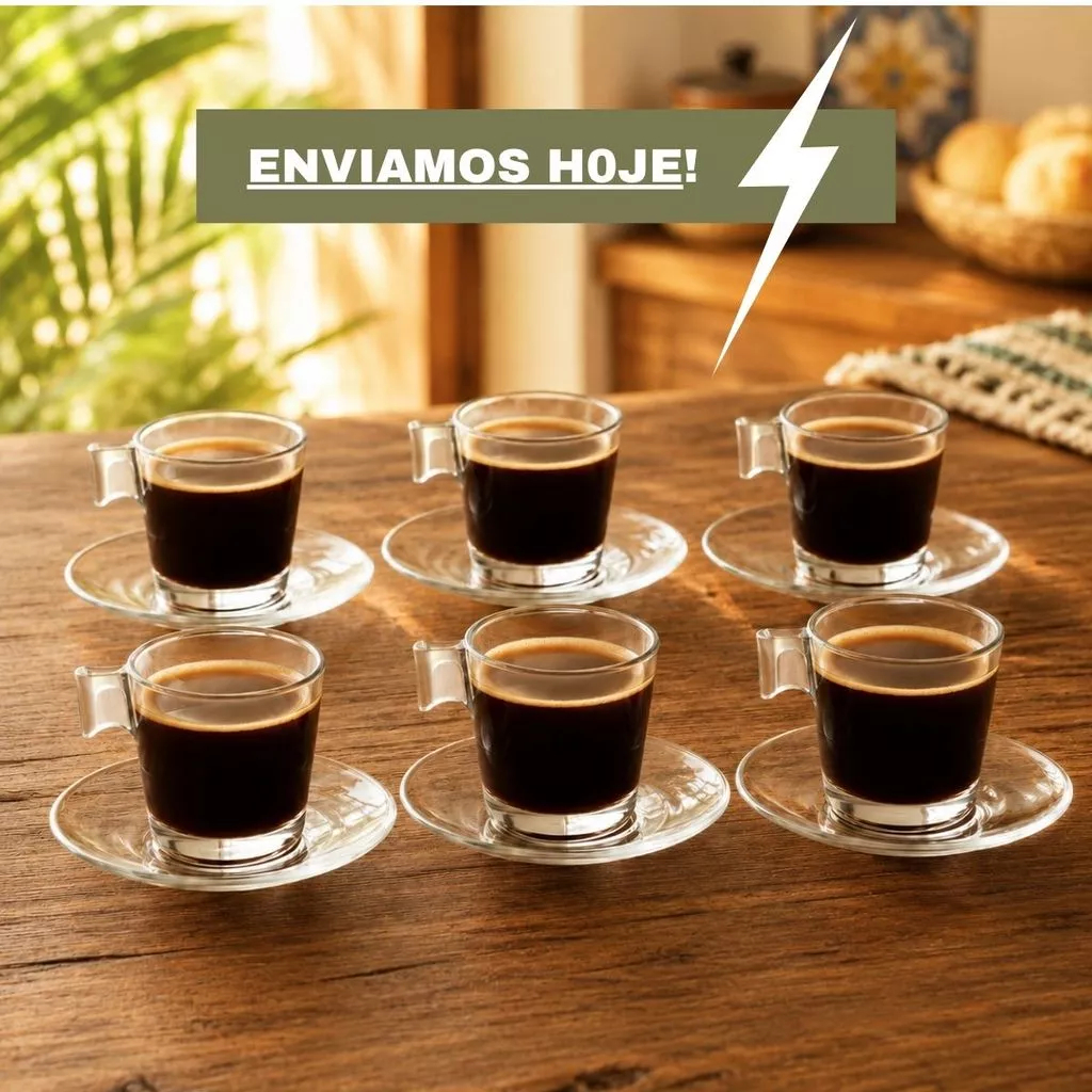 Canecas Mesa Café Napoli 12pcs Xícara Pires 80ml Premium