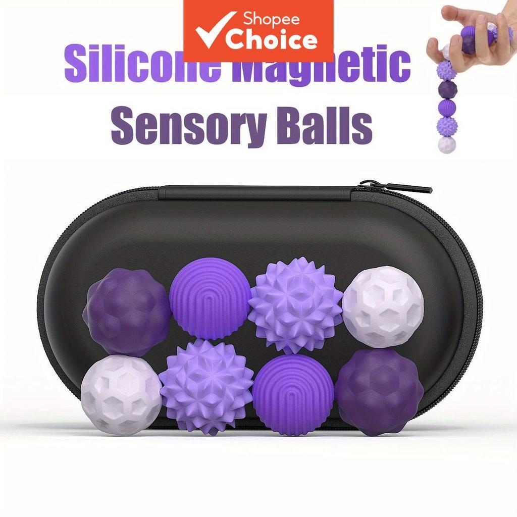 Bolas De Estresse Sensoriais Magnéticas Para Ansiedade Tdah Autismo Alívio Silicone Fidget Toy 4-12Pcs Set Gift