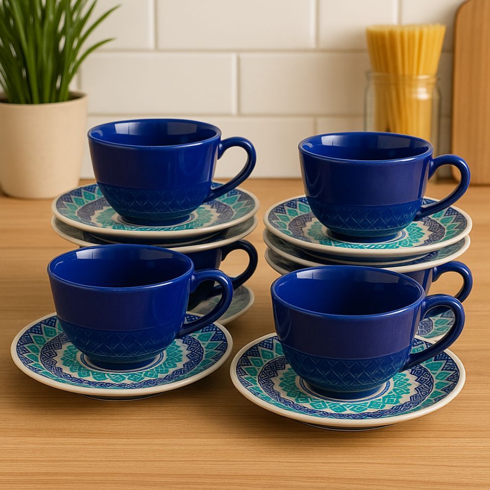Jogo de Xícaras com Pires Café/Chá Oxford Biona Donna Lola 12pçs 180ml