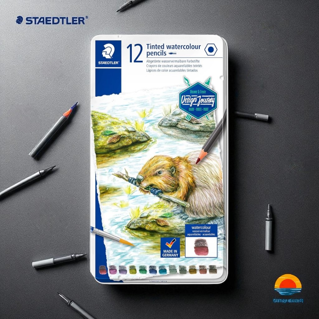 STAEDTLER DesignJourney 14610T M12 Lapis Grafite Colorido Aquarela 12pc/Lata Metal/Alemanha