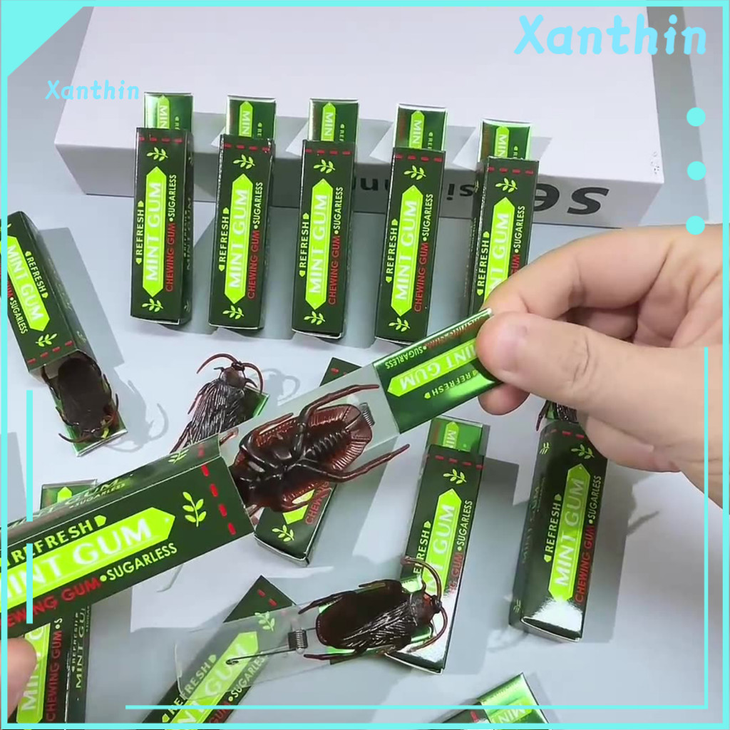 Fake Cockroach Prank Chewing Gum Toy 12pcs Set with Realistic Pop-up Gag Toys – Funny April Fools Party Supplies for P