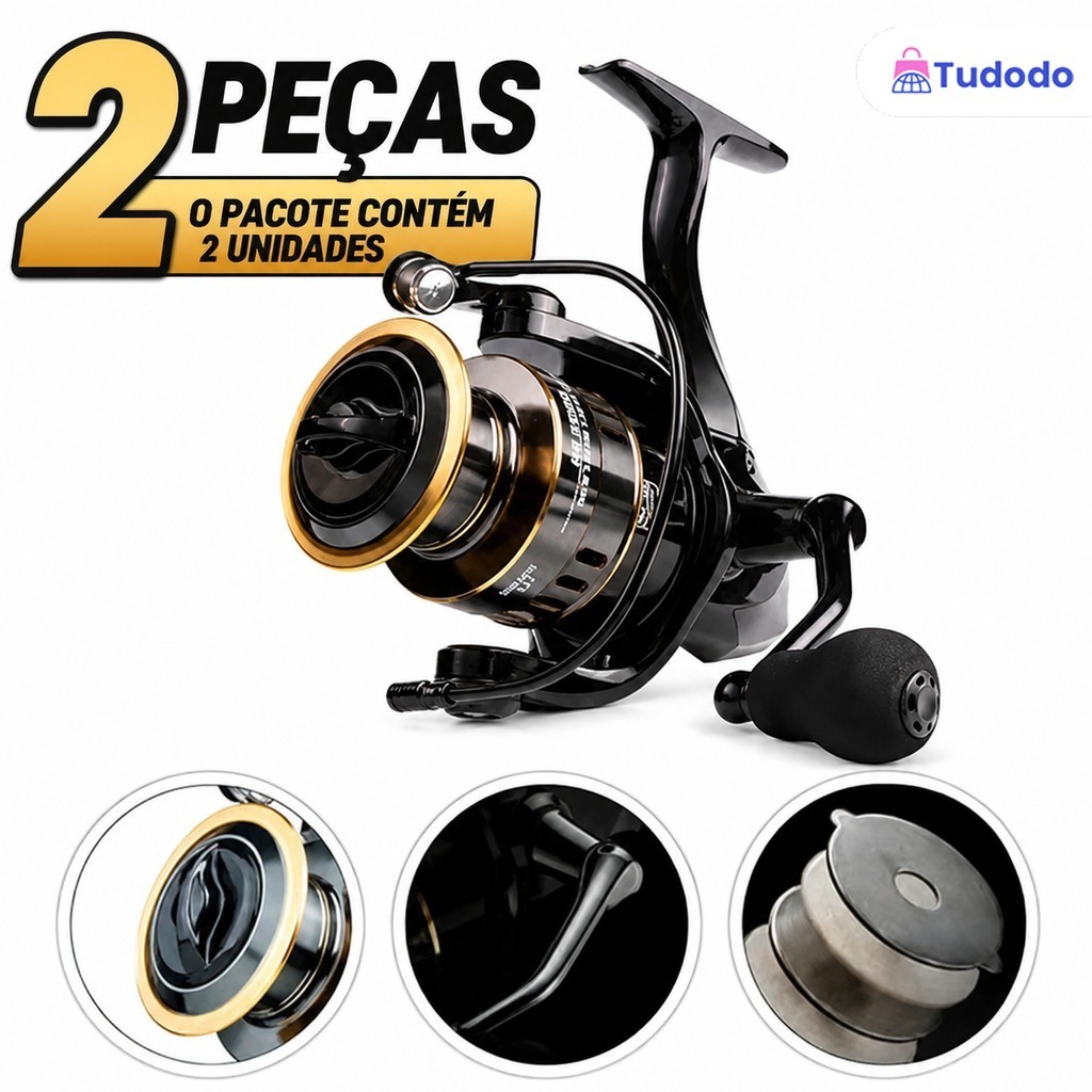 2 UNIDADES Carretilha Moinho de Pesca HE 1000-7000 Metal EVA 10kg Máximo Água Salada Oceano Carretel Metálico