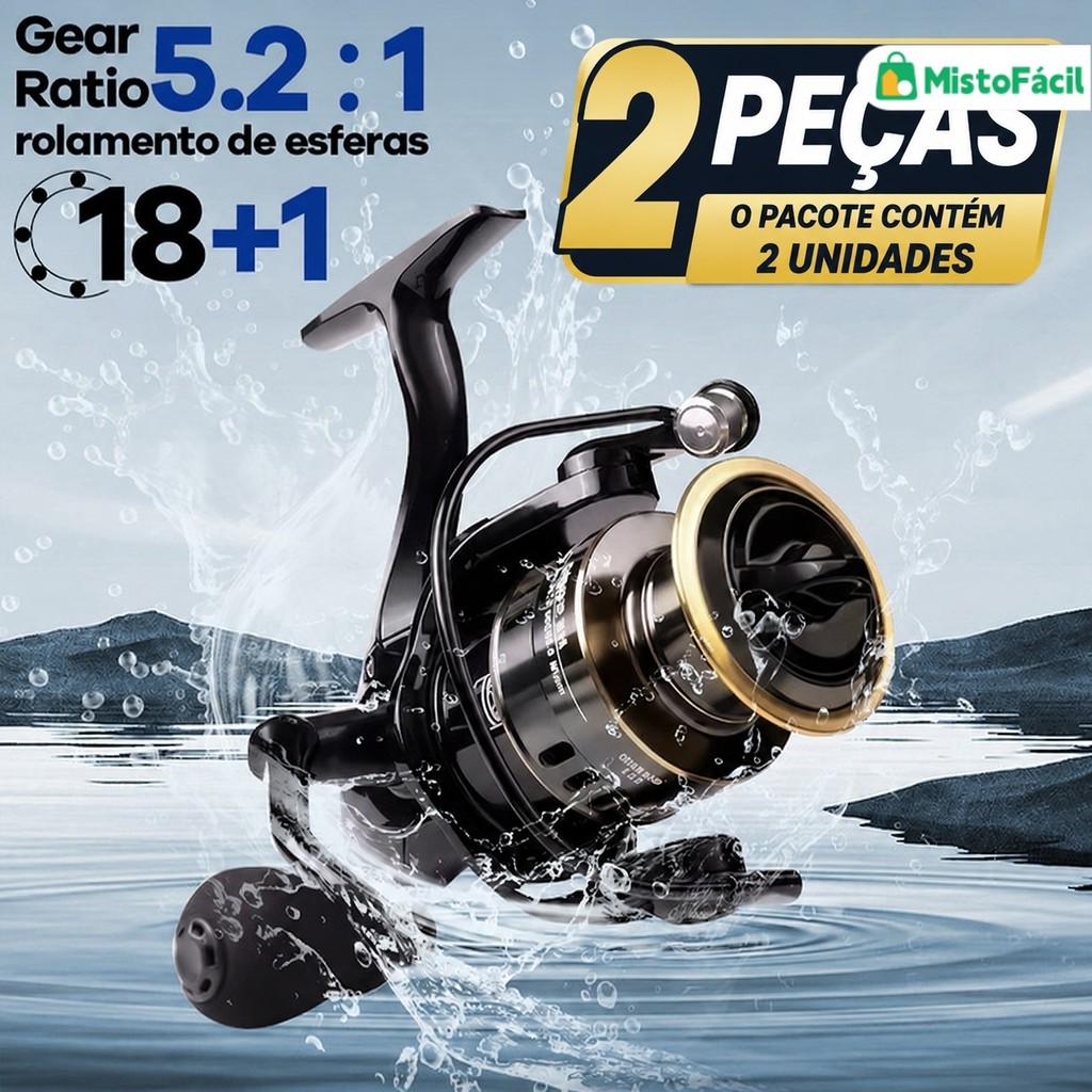 2 UNIDADES Carretilha Moinho de Pesca HE 1000-7000 Metal EVA 10kg Máximo Água Salada Oceano Carretel Metálico