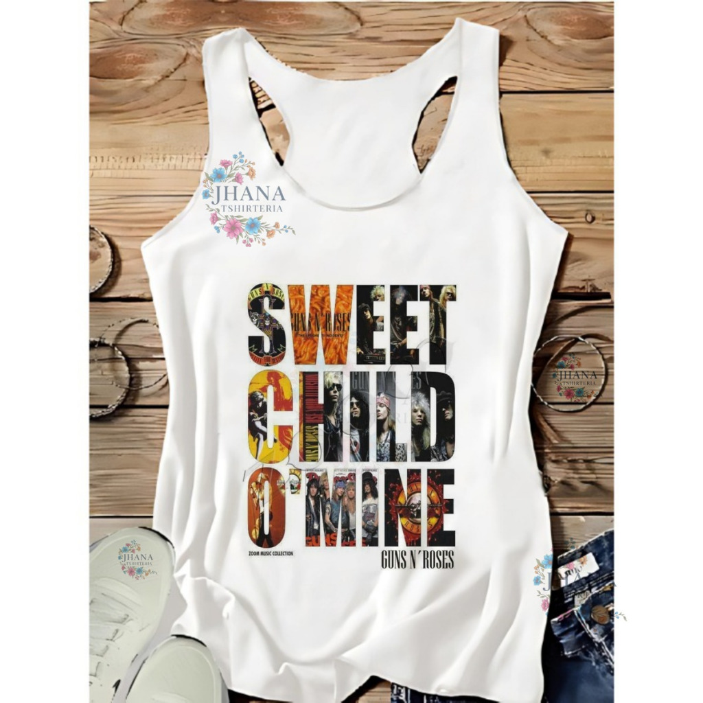 REGATA CRIATIVA FEMININA,SWEET CHILD O MINE - GUNS N´ROSES....MODA PLUS SIZE