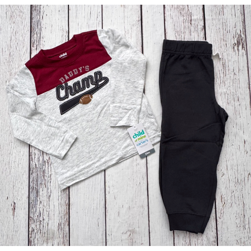 CONJUNTO MANGA LONGA CHILD OF MINE BY CARTERS -CHAMP DADDYS 24MESES
