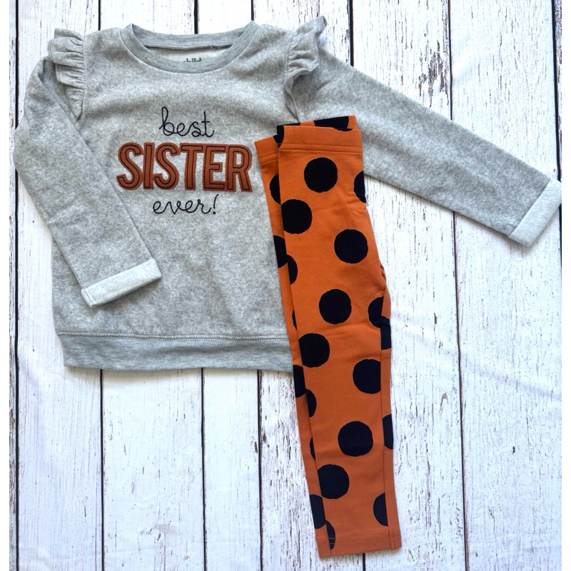 CONJUNTO EM FLEECE CHILD OF MINE BY CARTERS MENINA-BEST SISTER -2t A4t