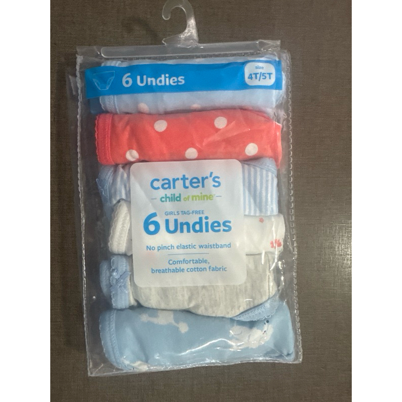KIT COM 6 CALCINHAS CHILD OF MINE BY CARTERS MENINA