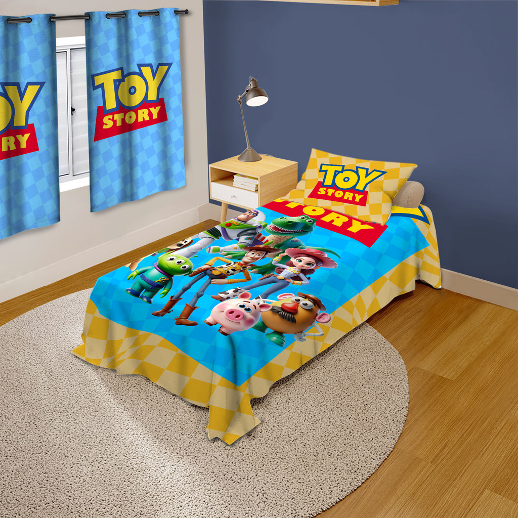 Cortina Ao Infinito e Muito Mais Sublimada E Cobre Leito Infantil Peças Avulsas Para Decoração