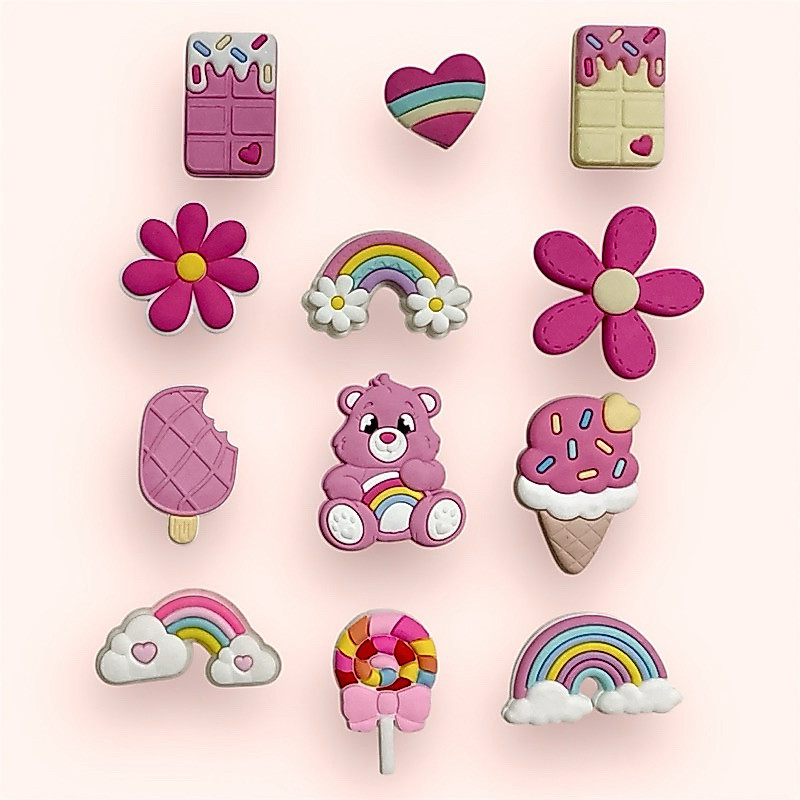 Kit pins para babuche diversos modelos ursinhos chocolate carinhosos flores