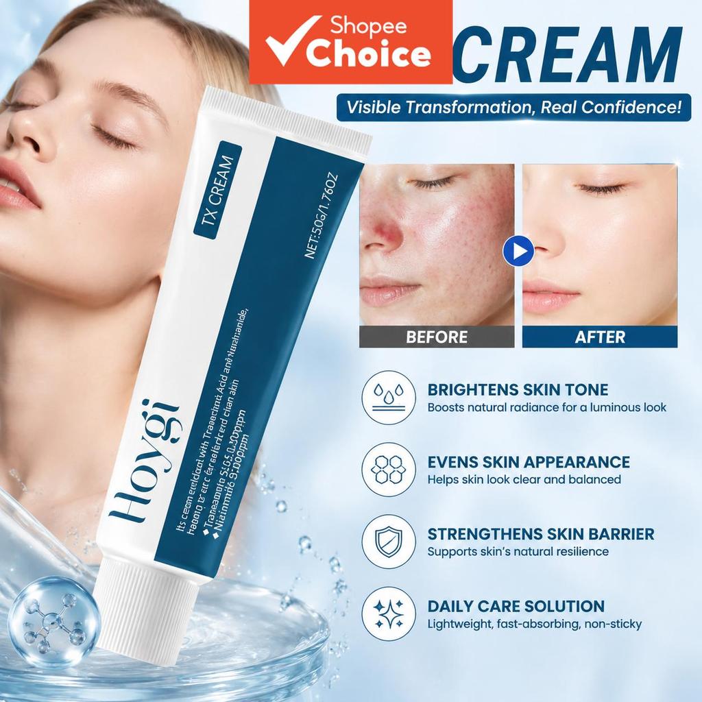 Niacinamida & Creme Ácido Tranexâmico 50g | Hidratante Uniformizador do Tom, Fórmula Clareadora, Radiância da Pele |