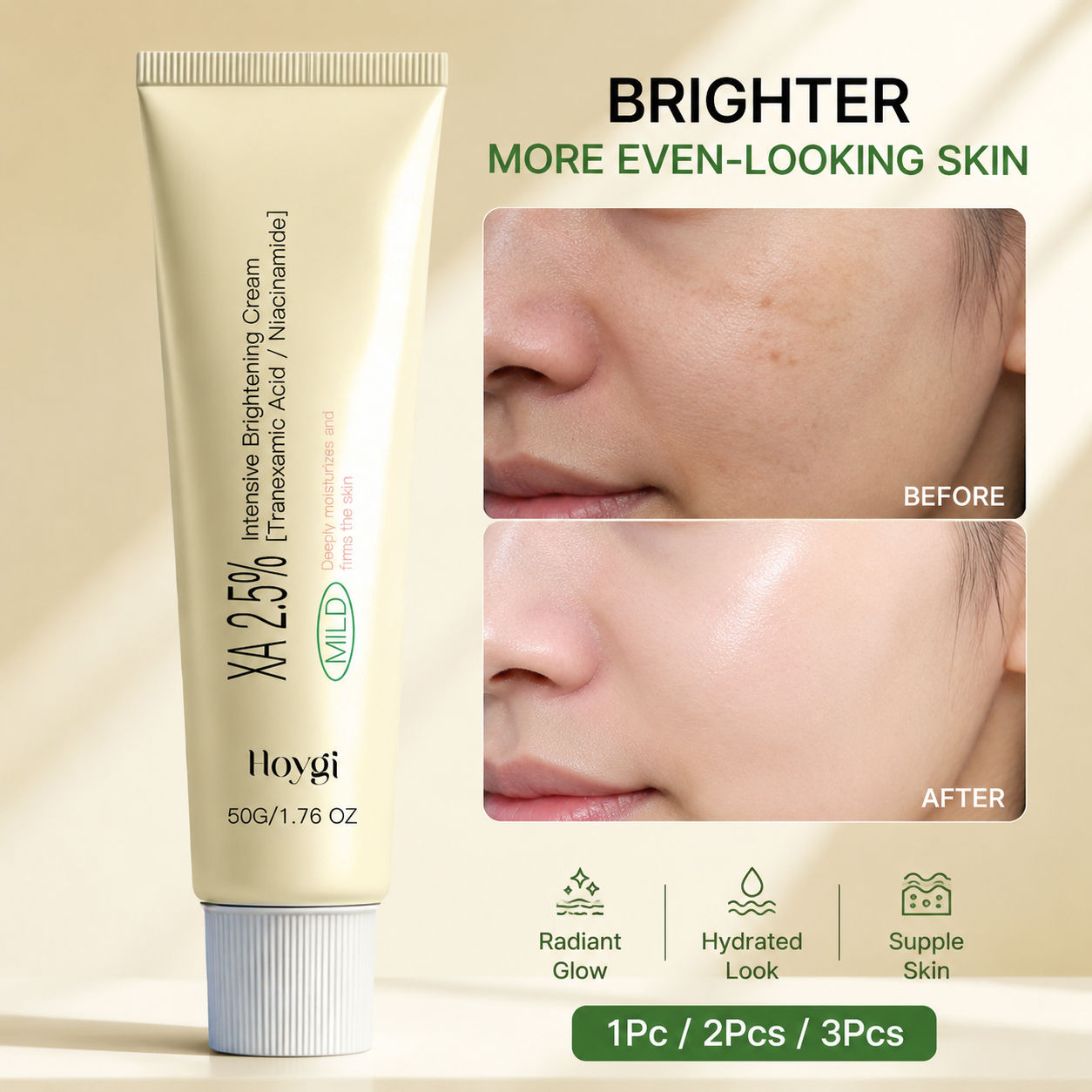 Creme Clareador Hidratante Profissional 50g | Glutatião & Niacinamida | Hidratação, Tom de Pele Uniforme