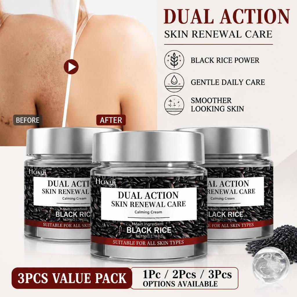Creme de Arroz Preto para Pele Sensível Avançada 50g Niacinamida Óleo de Semente de Chá Hidratante Natural Clareador