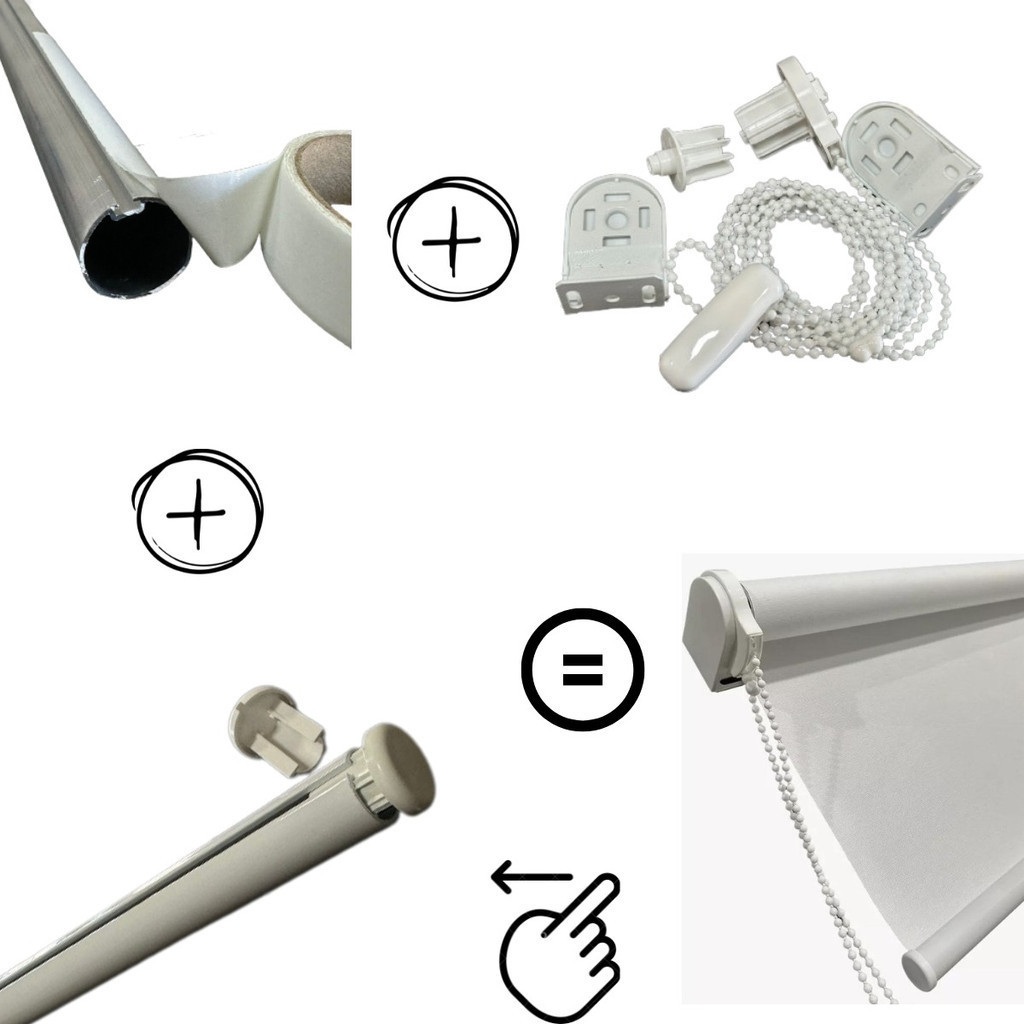 1 Kit Com Tubo, Base E Peças Persiana Rolo 0,57 Metro