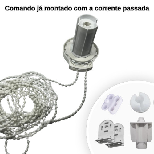 Persiana Rolo Kit De Peças 38mm  Completo  Corrente E Emenda