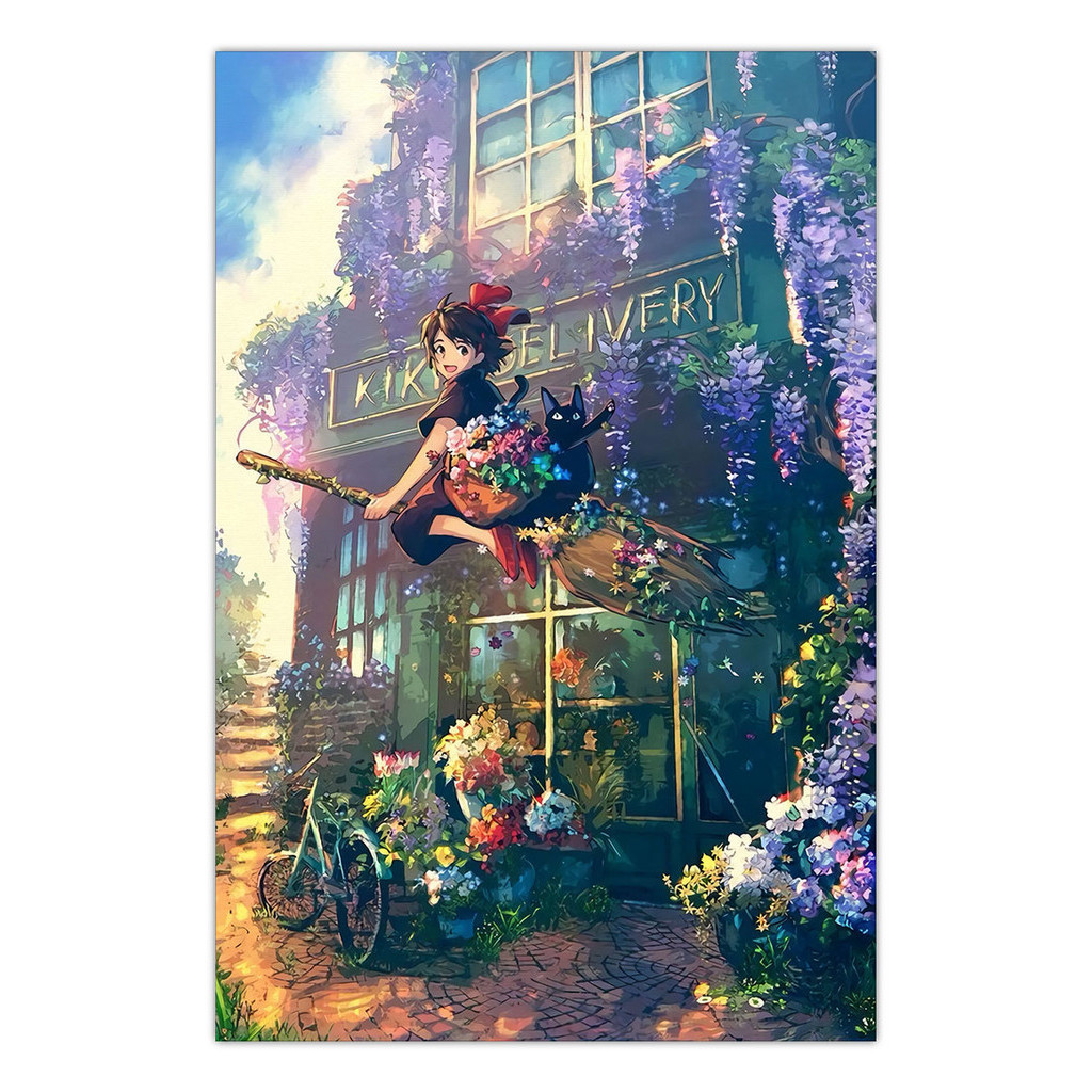 Quadro A3 MDF Serviços de Entrega da Kiki 002 Studio Ghibli