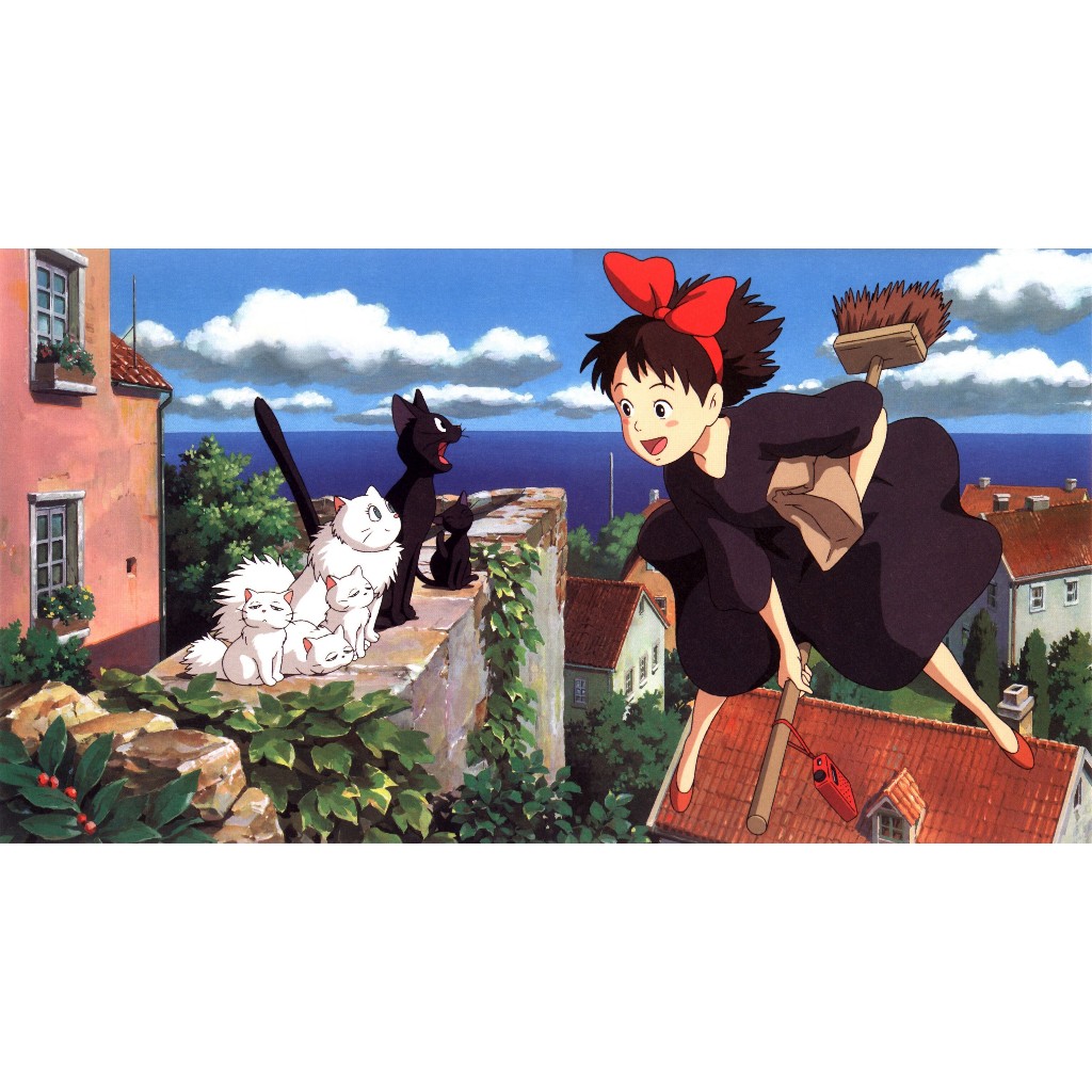 O SERVIÇO DE ENTREGAS DA KIKI - Quadro Decorativo em mdf - 60x40cm - Anime - Studio Ghibli