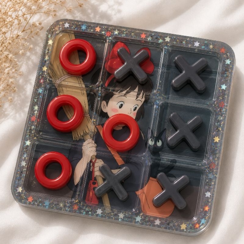 ​Jogo Da Velha Kiki Jiji Resina Studio Ghibli Mini Tabuleiro Decorativo Anime Geek Fofo Presente Criativo