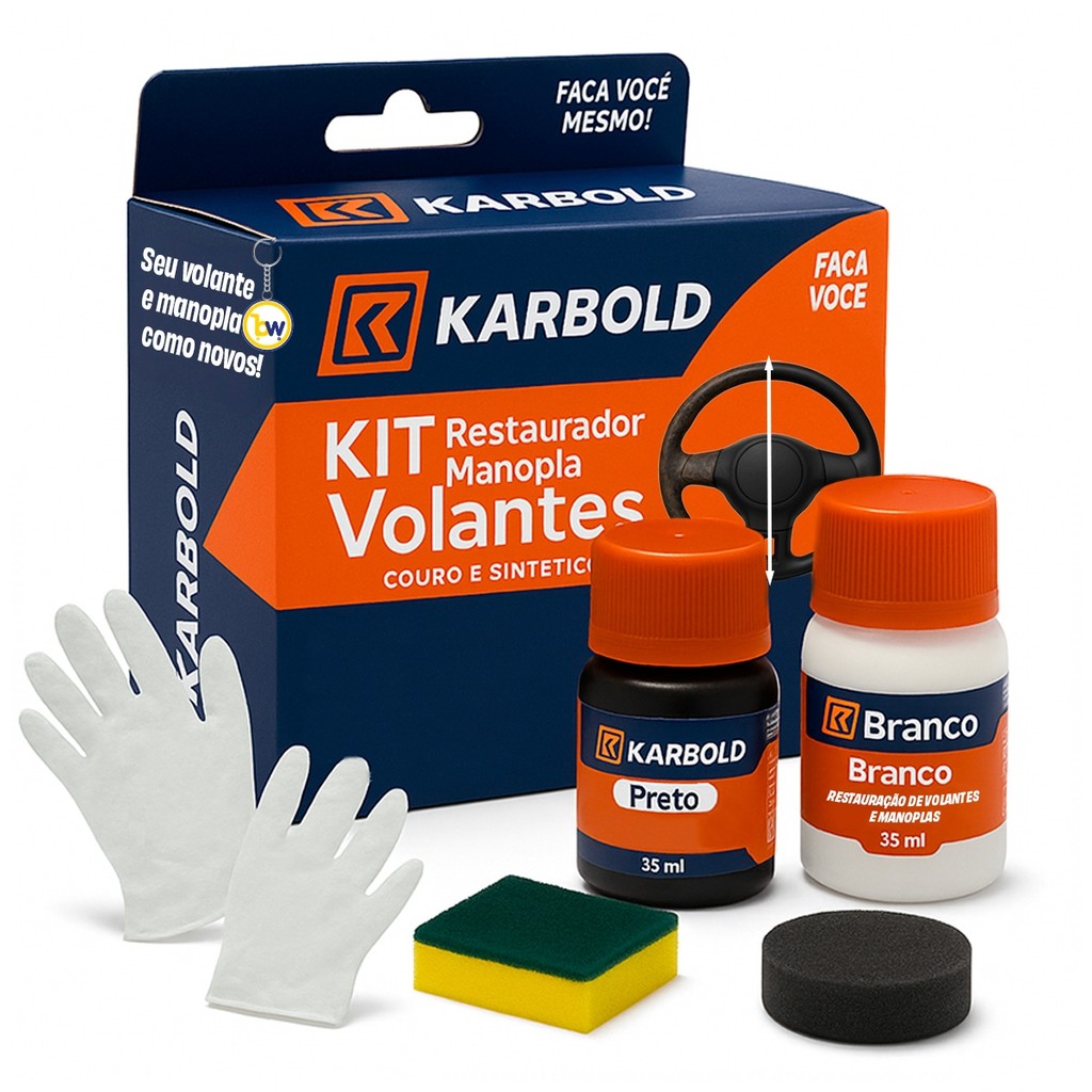 Kit Restaurador Automotivo de volante Manopla Coifa Desgastado