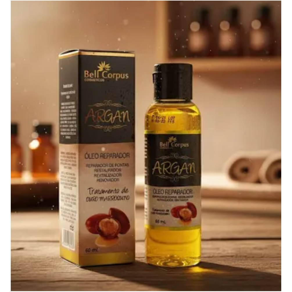 1 unid Óleo reparador ARGAN - BELL CORPUS - reparador de pontas, restaurador, revitalizador.  60 ML