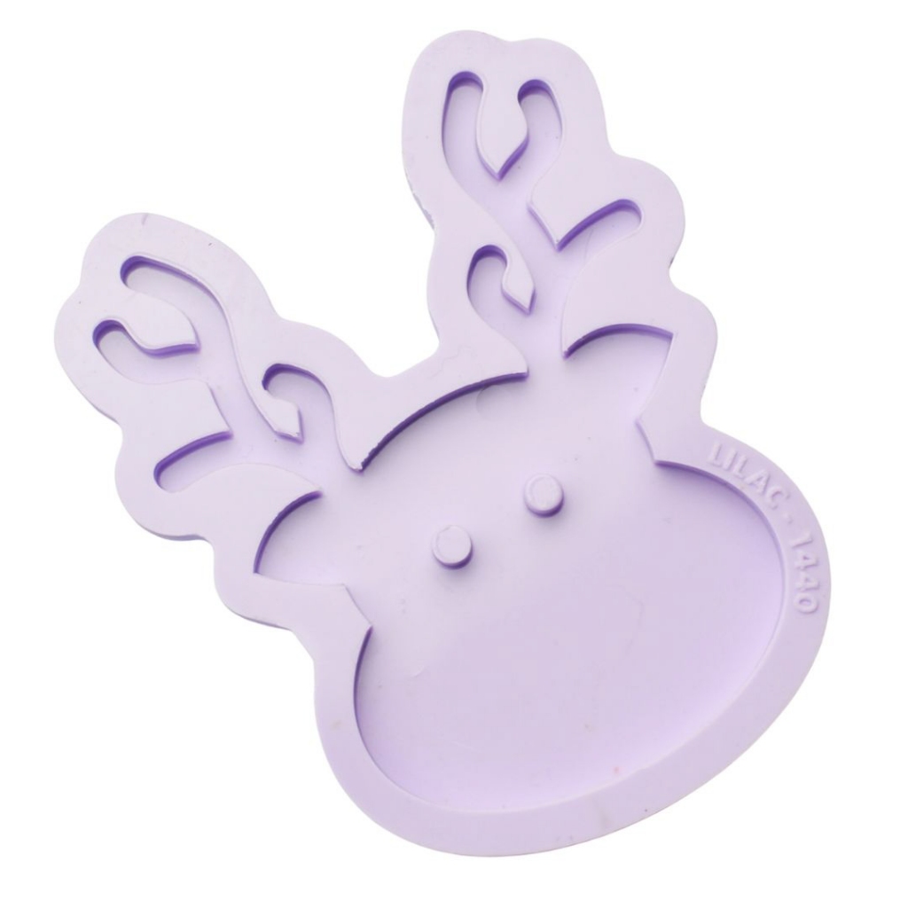 Molde de Silicone para Resina Enfeite de Rosto de Rena Simples para Árvore de Natal - Decoração Natalina Minimalista - 1