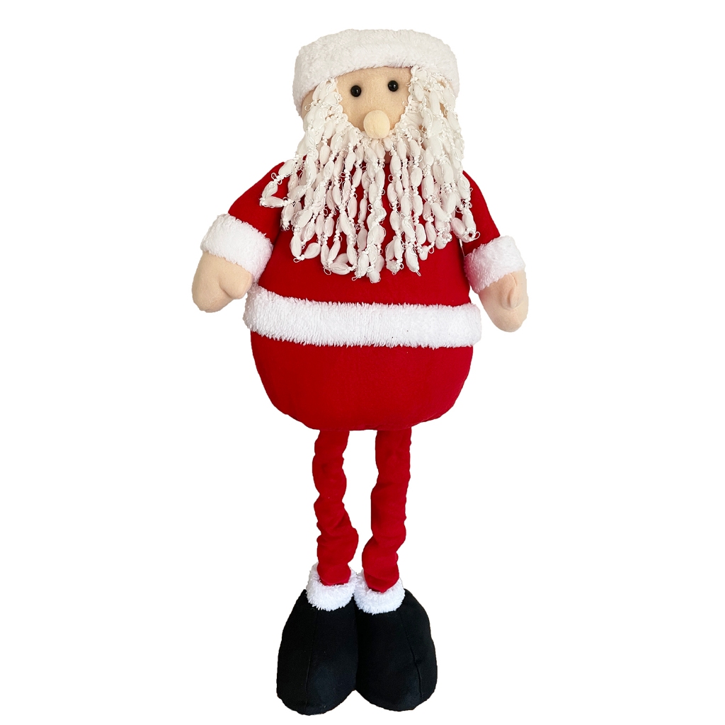Papai Noel Grande Expansivel Pelucia Rosto Luminoso Gorro Barbinha Fofo Retrátil Natal Decoração