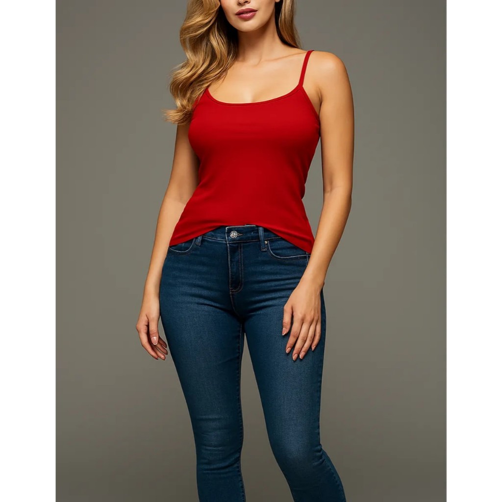 Regata Feminina Alça Fina Verão Blogueira Basica Lisa Ajustada Modela Corpo