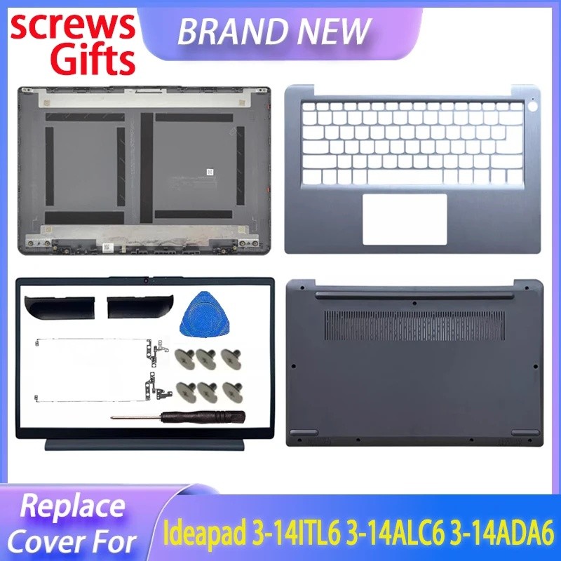 Repalce Capa Para Ideapad 3-14ITL6 14ALC6 14ADA6 14S 2021 Portátil LCD Traseira Moldura Frontal Dobradiças Apoio As Mãos