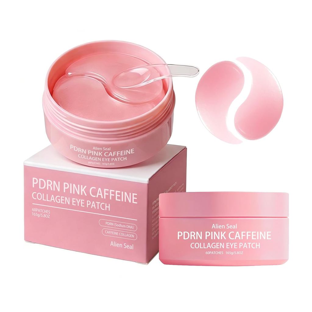 Alien Seal PDRN Pink Caffeine Collagen Eye para Cuidados Noturnos | Máscara de Olhos em Gel de Colágeno PDRN Pink, Cuida