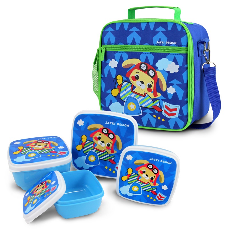 Kit Pote para Lanche de 4 Peças e Lancheira Térmica Filhotinhos