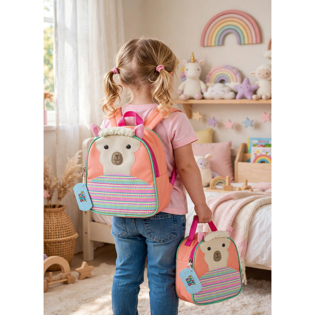 Lancheira Térmica Infantil Lhama Alpaca Escolar Bolsa Térmica Kids Resistente Lanches Creche Passeio