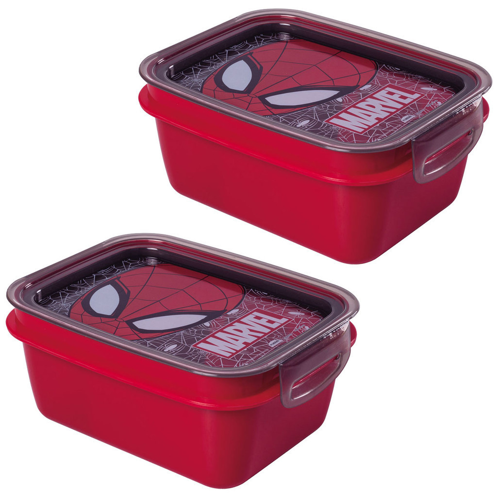 Kit com 2 Lancheiras Marmita Infantil Potes para Lanche da Escola 850 ml Hermético Divisória Disney