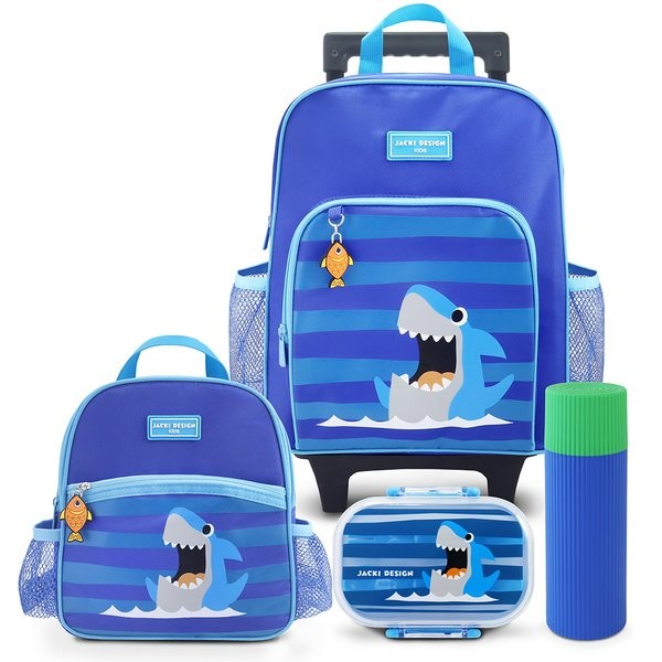 Kit Escolar Mochila Rodinha Lancheira Pote Porta Acessórios Jacki Design Infantil Escola e Passeio