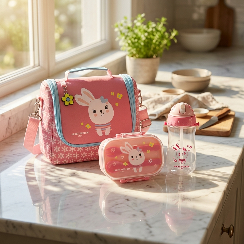 Kit Lancheira Térmica Infantil 6950ml Jacki Design Garrafa 460ml Pote 400ml Escolar e Passeio