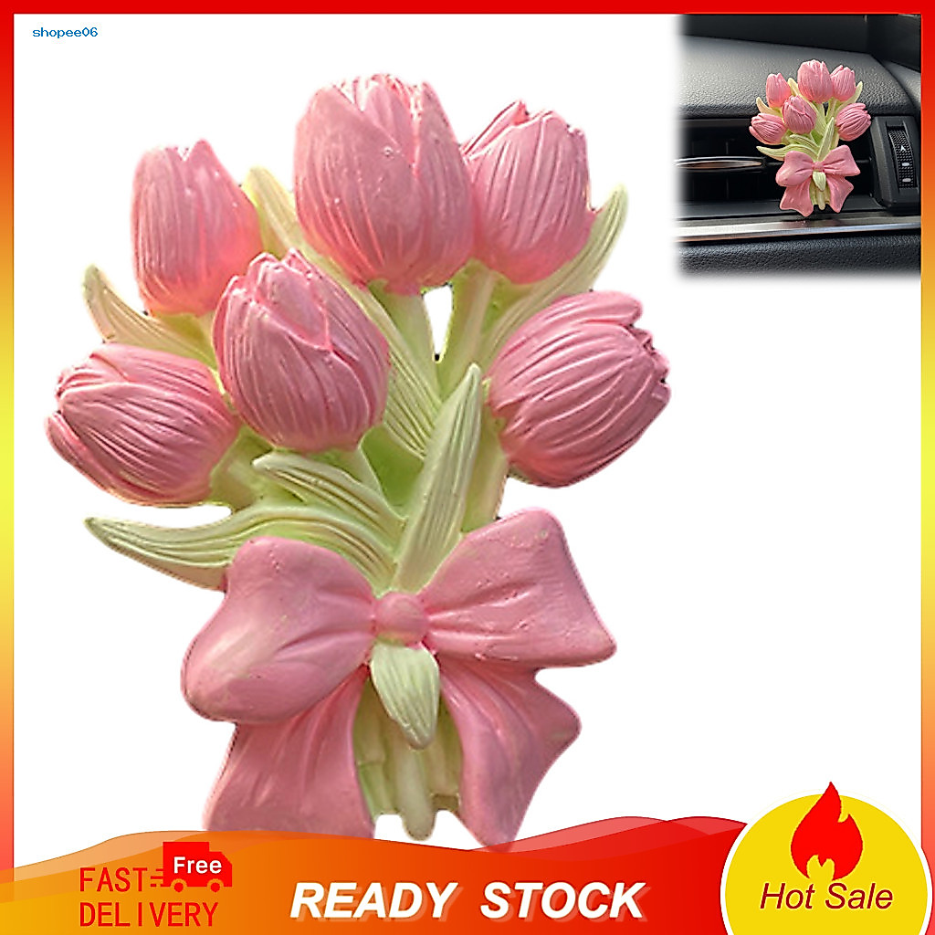 Car Air Vent Clip Odor Eliminator Decorative Floral for Cute Tulip Butterfly Design Conditioner Outlet Charm Auto Access