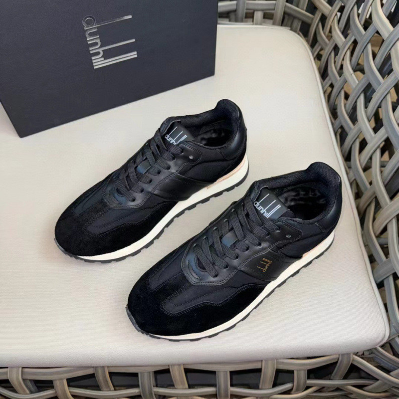 7F1A New men's waterproof sports and casual shoes, featuring a thick sole, genuine leather patchwork, low-top design, an
