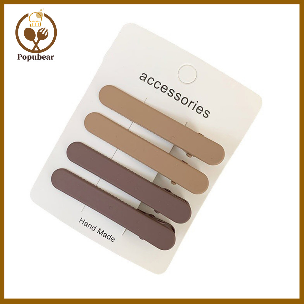Hair Clip for Broken Hairpin Metal 4pcs Matte Wavy Rectangular Clips with Strong Grip Tight Teeth Hairpins for Use Styli