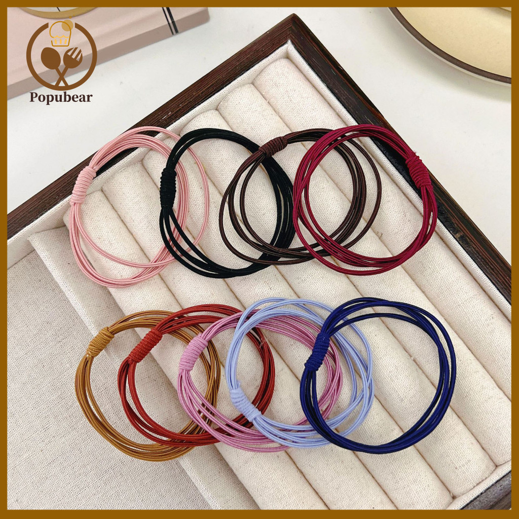 Color Hair Accessory Rope 10pcs Korean Style Women Ties Elastic Bands Strong Toughness Small Ponytail Holders for Use an