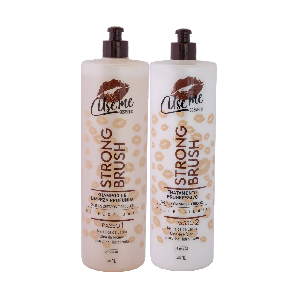 Kit Tratamento Progressivo Strong Brush Use Me Shampoo e ativo 2x1l