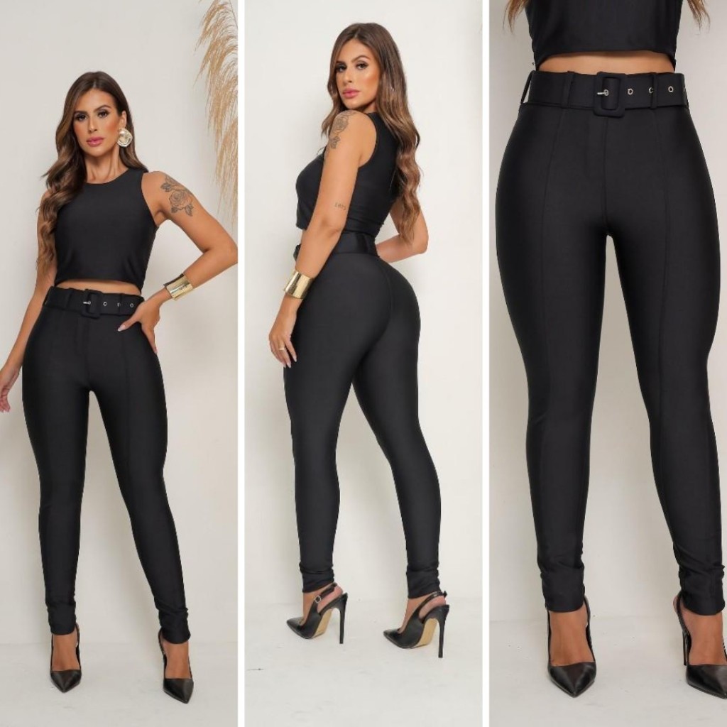 CALÇA MONTARIA FEMININA COM CINTO ESTILO SKINNY CINTURA ALTA EFEITO LIPO TECIDO SUPLEX POWER  EM TENDENCIA.