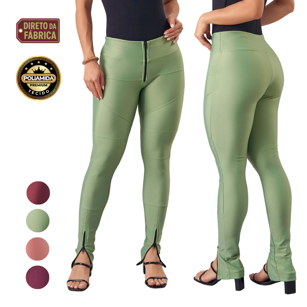 Calça Skinny Feminina PRD Premium Poliamida Alta Compressão Zíper Tratorado