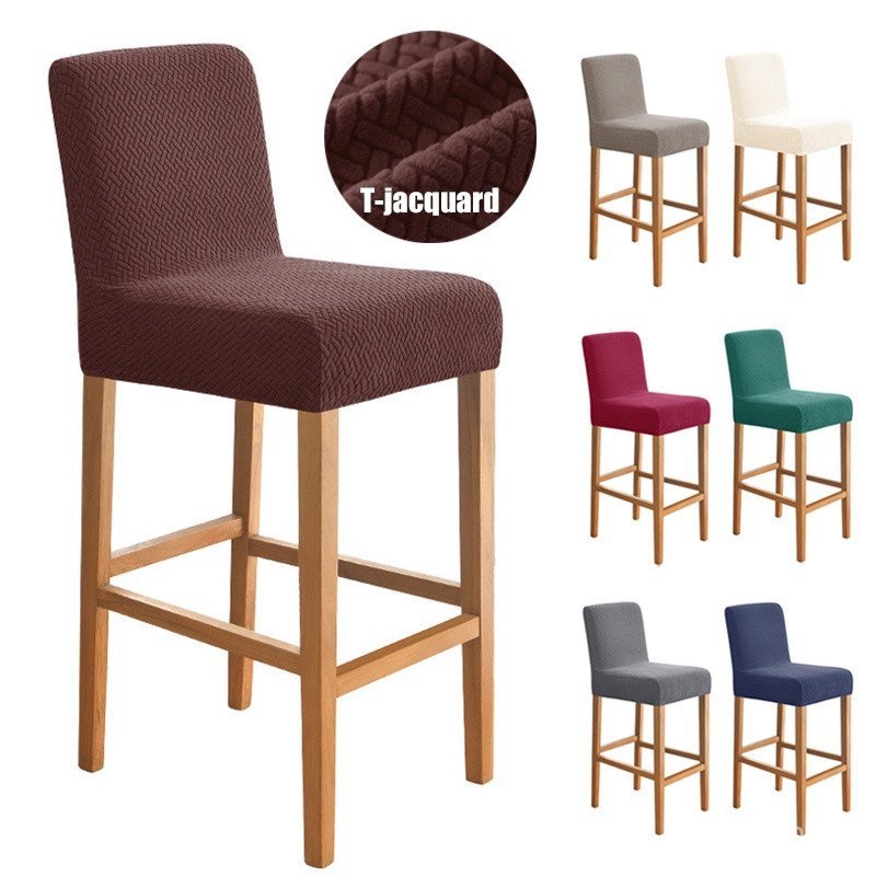 Capa elástica jacquard para cadeira de bar, ideal para uso em cafés e residências, resistente a arranhões, tamanho S, ca