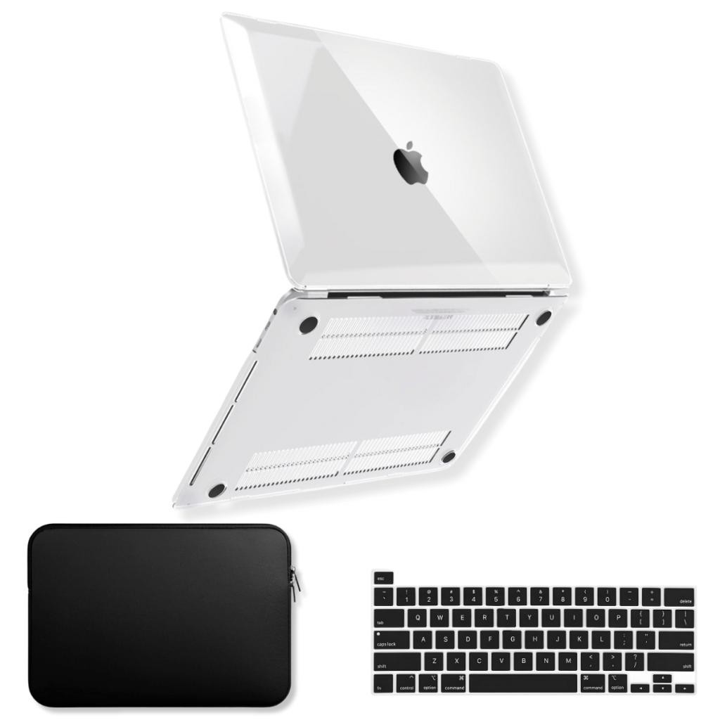 Capa Para MacBook Pro 13 Touch Bar M1 M2 A2338 Kit +Bag +Protetor Teclado 2019/2023 - Transparente