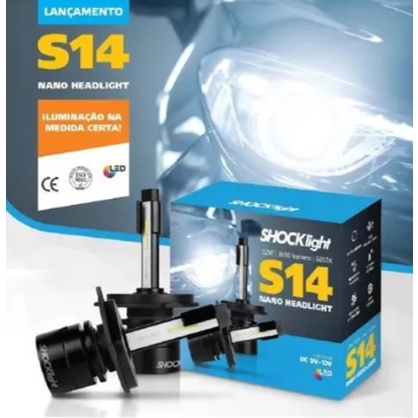 Lâmpada Super Led Mini Shocklight S14 Nano 6k H1 H3 H4 H7 H8 H11 H13 H15 H16 H27 HB3 HB4 Ultra Forte